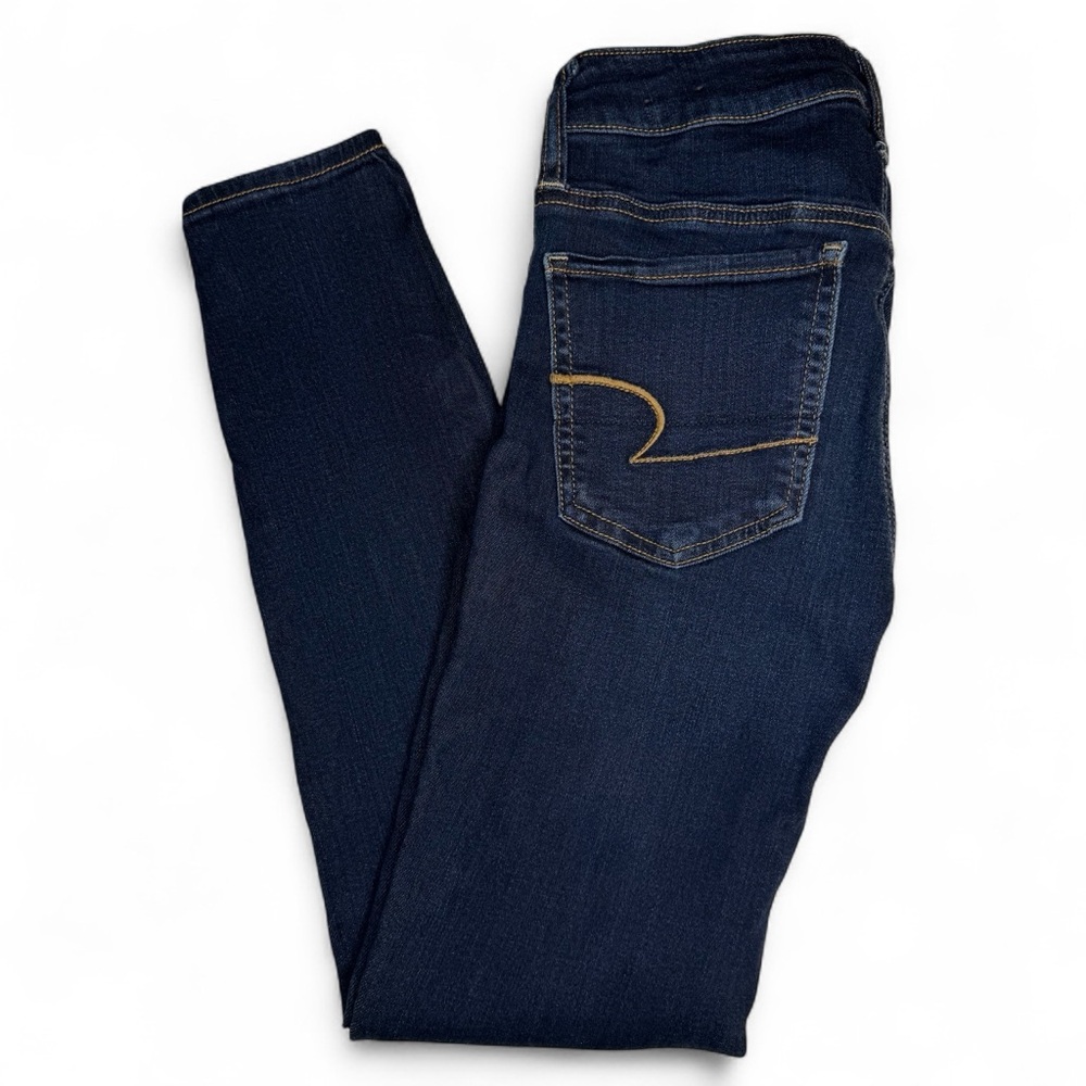 American Eagle Outfitters Dark Blue Super Stetch Skinny Jegging Size 2 Short